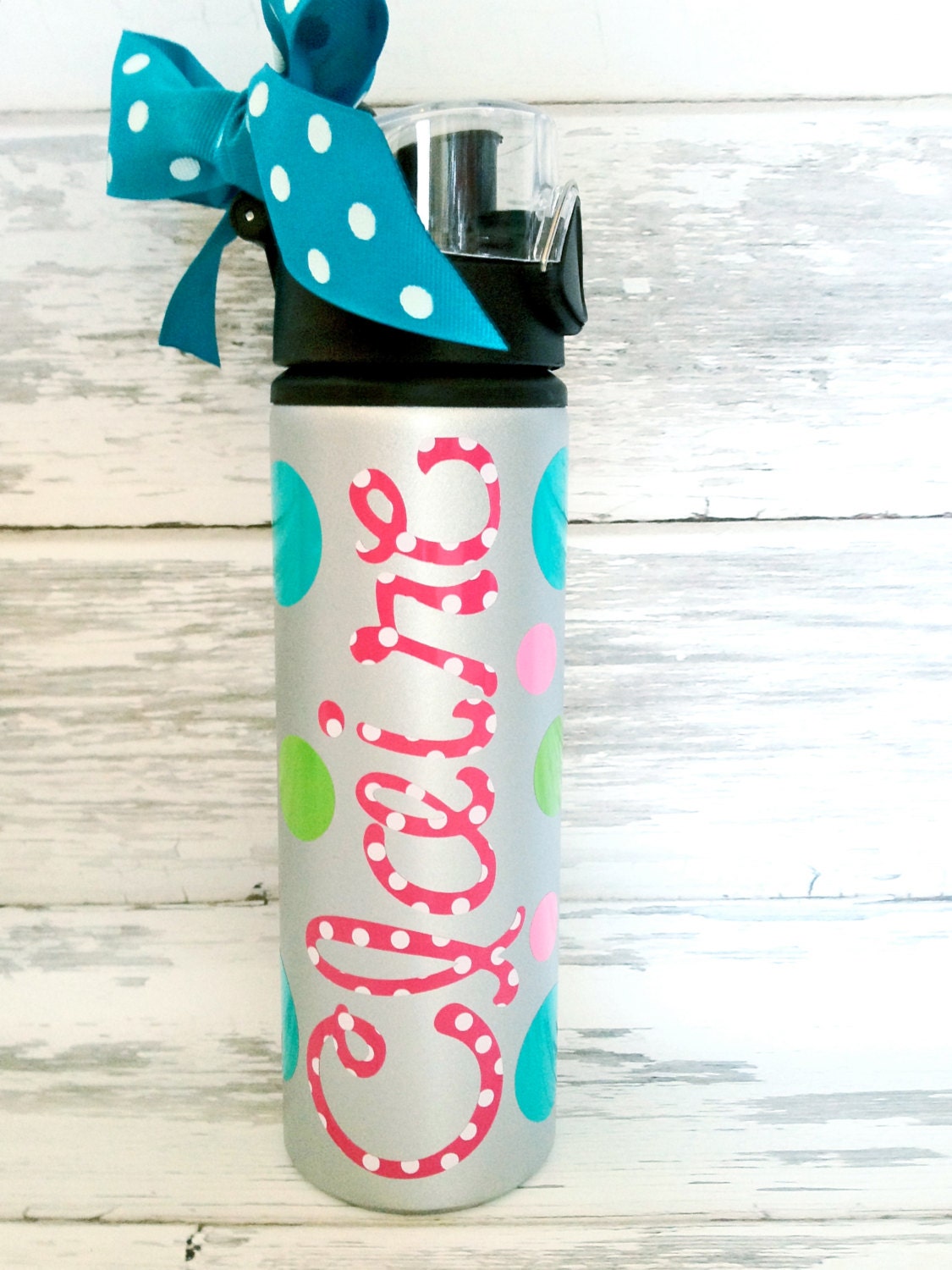personalized monogrammed SILVER water bottle - perfect for team gifts