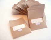 Kraft Mini Envelopes - Peel and Stick - With Notecards - Set of 20