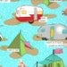Mary Jane Butters, Glamping, Novelty Tents Trailers Blue Moon Fabric - Half Yard