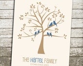 Custom Wedding Tree Wall Art - A Special Gift for Anniversaries, Bridal Showers, Engagements, Families - 8x10 Gift Print