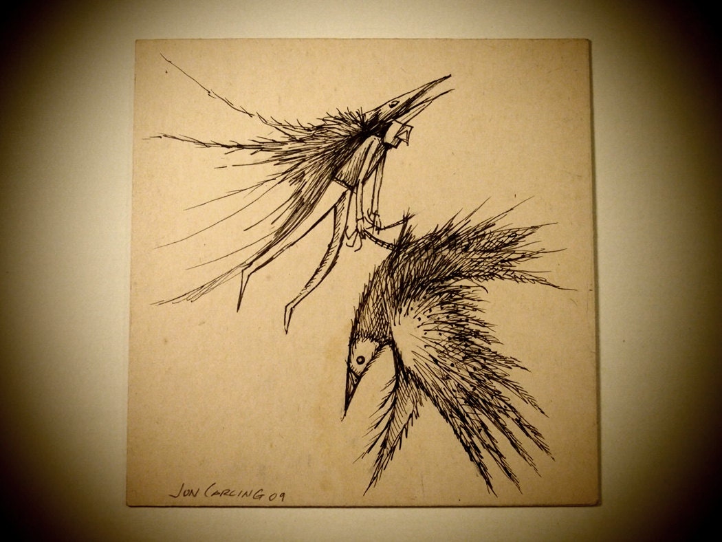 Original Drawing - Bird Catcher