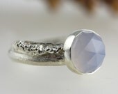 Wrapped Twig Ring - Chalcedony Ring - Rose Cut Stone - Twig Ring - Branch Ring - Natural Jewelry - Made to Order in Your Size