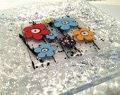 Fused Glass Dish: Cartoon Flower Bouquet 1