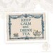 Keep Calm and Drink Tea, Greeting Card, Teapot, Teacup, Sympathy Card, Vintage Style, Blue, Cream
