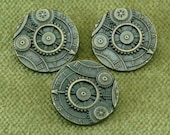 7/8" Antique Brass  Mechanism Industrial  Steampunk Button
