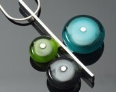 Triple Circle Necklace in Teal/Turquoise, Gray, Green