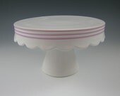 Cake Stand with Scallop Edge for Wedding, Birthday, Shower, Entertaining