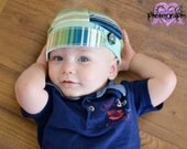 Jax Hats in toddler size - in green and blue stripes