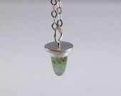Chrysoprase Drop Necklace Handmade Gemstone Jewelry Chrysoprase Pendant