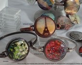 Slim Clasp Bracelet w/ choice of 2 Interchangeable magnetic Tops  - Art Design Inserts by Kristen Stein