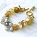 Rutilated Quartz Gray Moonstone Nugget Bracelet - Devon Bracelet