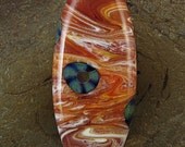 Handmade Lampwork Glass Focal Bead, Silver Glass -Murrini- by Jason Powers SRA RELISTED