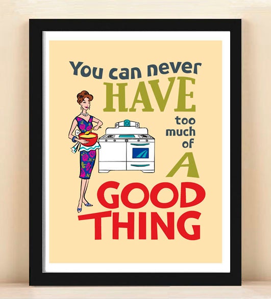 Retro poster,  inspirational art, kitchen print, kitchen art, 8x10,  motivational quotation, fifties, mid century, wall decor