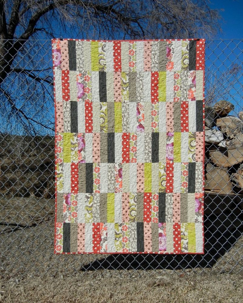 Coin Quilt stitched with feathers --Healing Quilt--