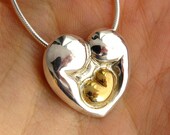Family is Golden - Delux Heart Necklace - Personalized Engraving - Gold Baby - New Mommy Push Present - Family - Mom Valentine Gift