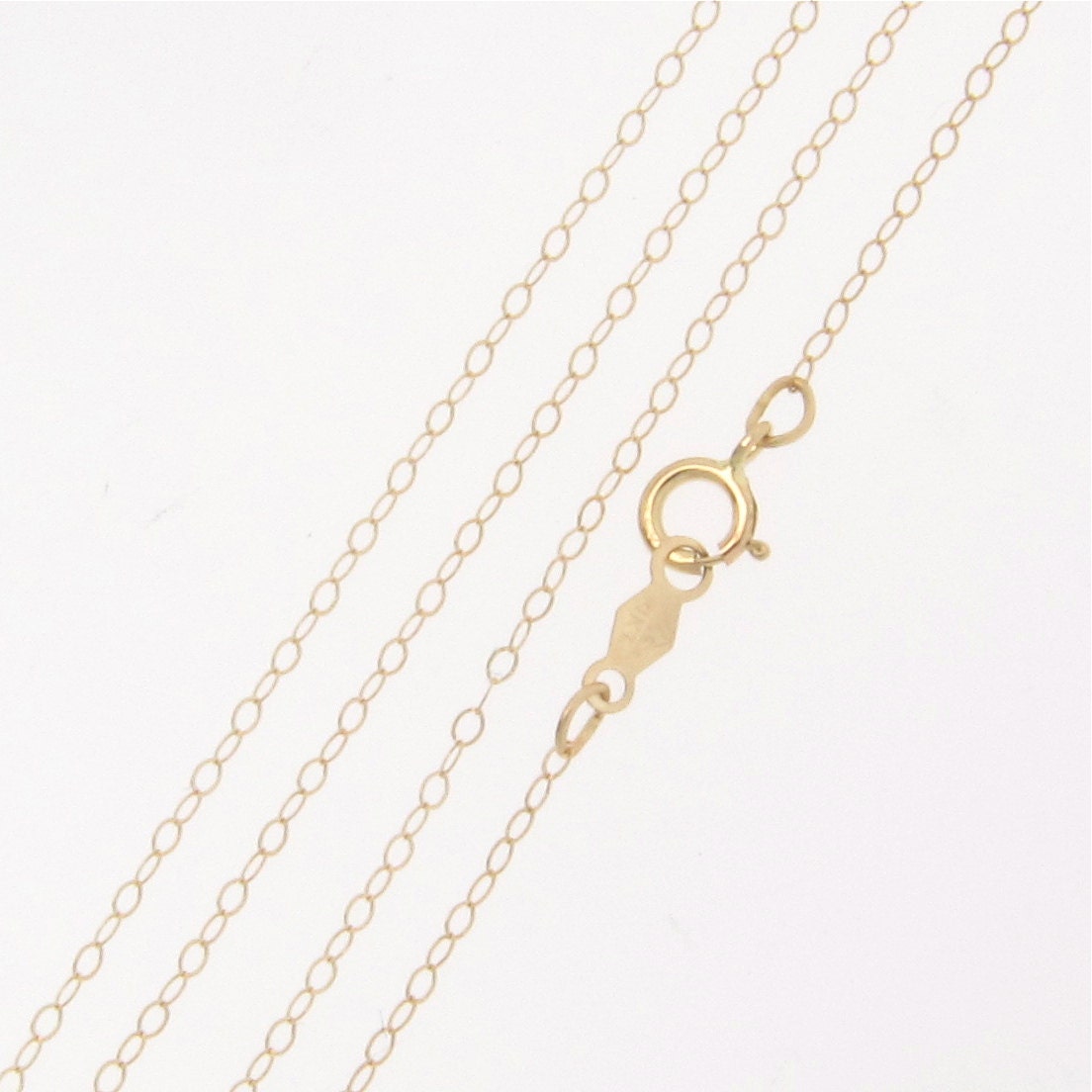 14K Solid Yellow Gold Chain - 20 Inch Finished Chain With Clasp
