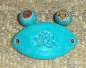 Matte Turquoise Spindle Cuff and Beads
