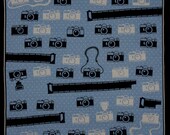 Small Size Cotton Camera and Film Motif Furoshiki Japanese Fabric w/Free Shipping