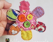 Flower Pin, Fabric Flower Pin, Flower Brooch, Flower Accessory, Fabric Scrap Flower Pin, Fabric Brooch