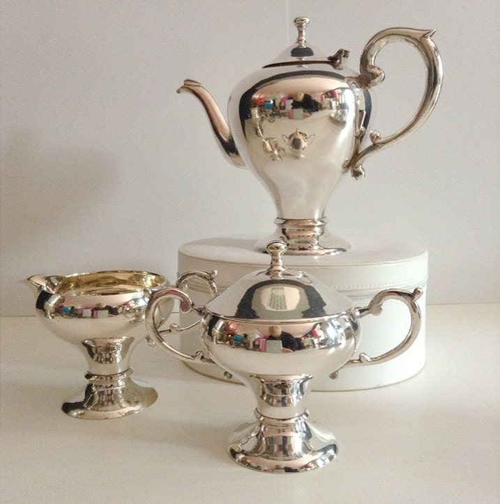 Vintage Silver Plate 3 Piece Tea or Coffee Set