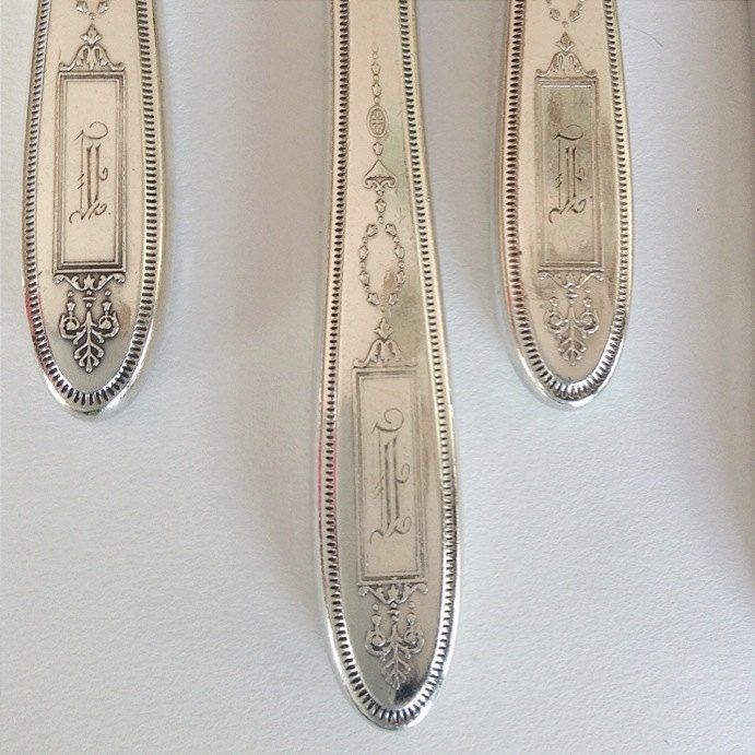 Vintage Monogrammed  Silver Plate Flatware Set (Community Plate)