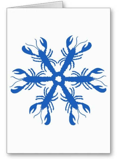 Lobster Snowflake, Let It Snow Lobster, Holly Jolly Lobster, Lobster Wreath, Lobster Holiday, Greeting Card - JulieKnapp