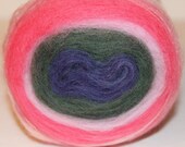 Center pull self striping roving. Watermelon.  3.6oz. Merino wool. SALE