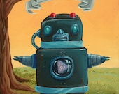 Original Robot Art - Fortune Telling Robot - Mr. Hooper Painting