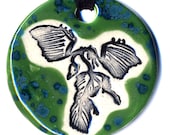 Archaeopteryx Ceramic Necklace in Blue and Green