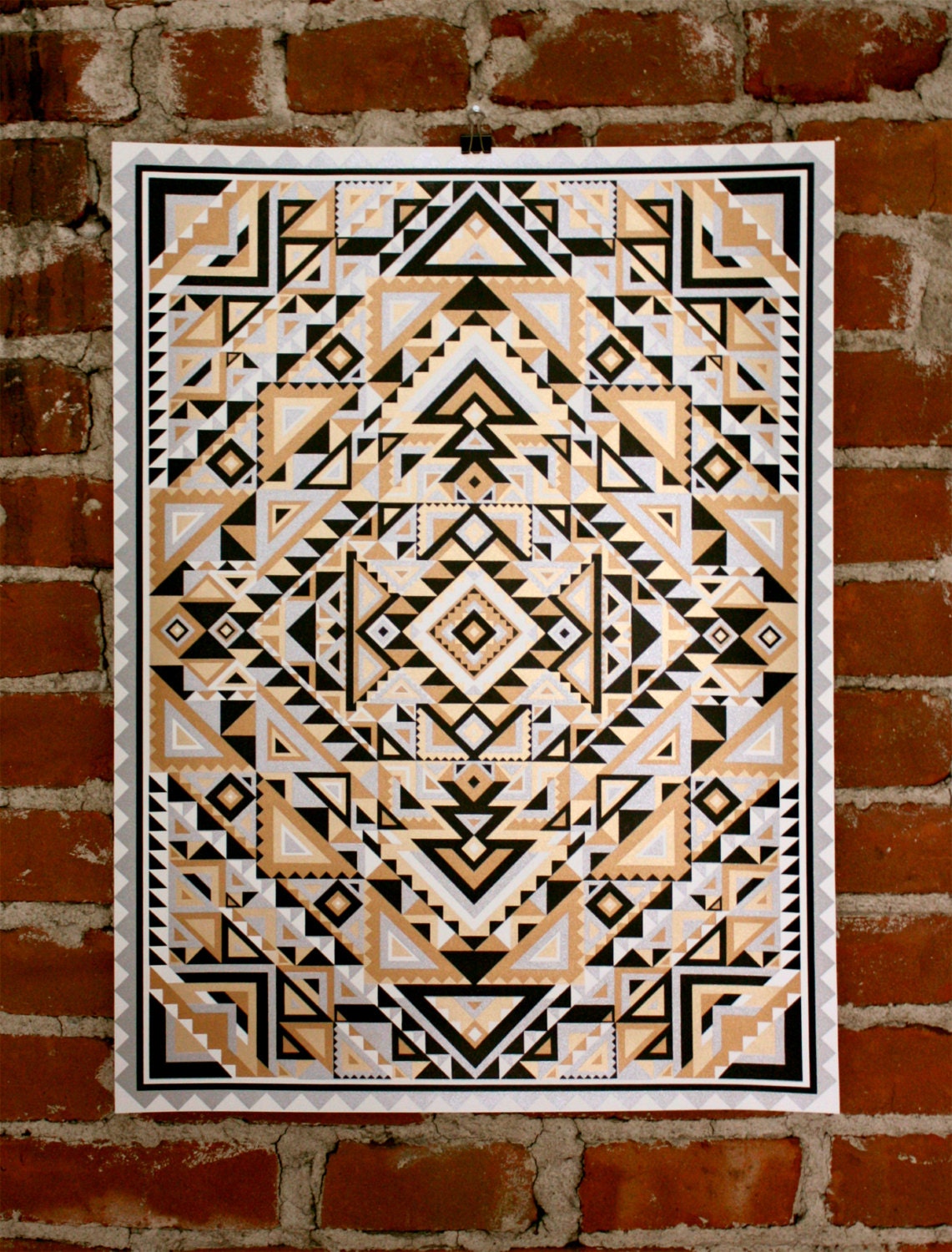 Geometric- Handprinted Art Print