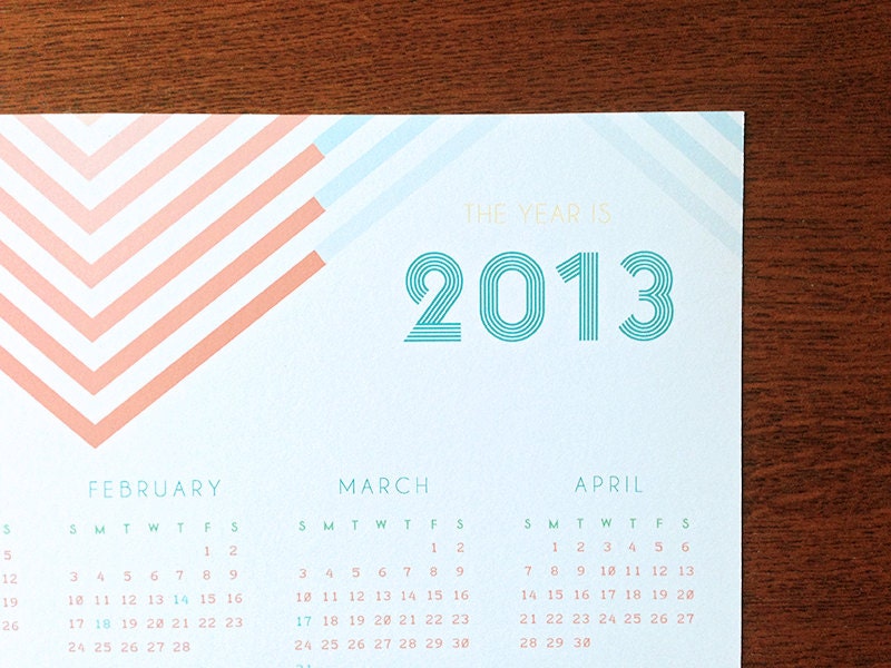 12x18 The Year Is... 2013 Wall Calendar Poster Great gift