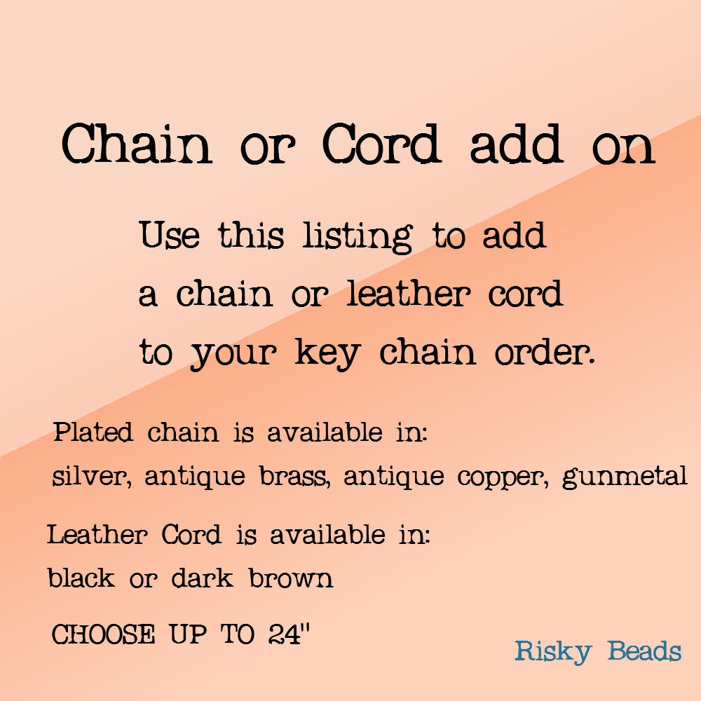NECKLACE ONLY - Chain or Leather Cord Add on for Risky Beads