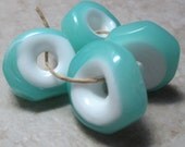 Distorted Handmade Lampwork Glass Big Hole Faceted Bead Set