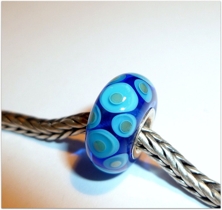 Luccicare Lampwork Bead - Fresh -  Lined with Sterling Silver