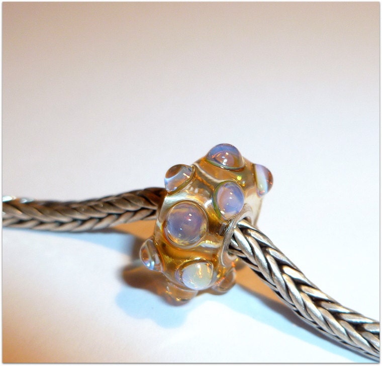Luccicare Lampwork Bead - Shiny Buds -  Lined with Sterling Silver