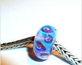 Luccicare Lampwork Bead - Bubbles -  Lined with Sterling Silver