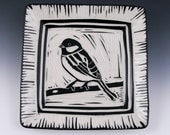 Sgraffito Bird Plate