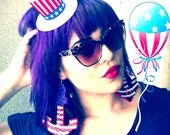 Giant AMERICAN FLAG Anchor Earrings