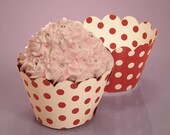 Red White Polka Dot Paper Cupcake Wrappers Set of 20 Il_170x135