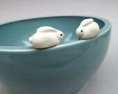 Bunny Love Bowl - Hand thrown and hand sculpted stoneware