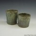 Rustic Stoneware Juice Tumblers, Shot Glasses, Whiskey Cups, Gun Metal Green  m161