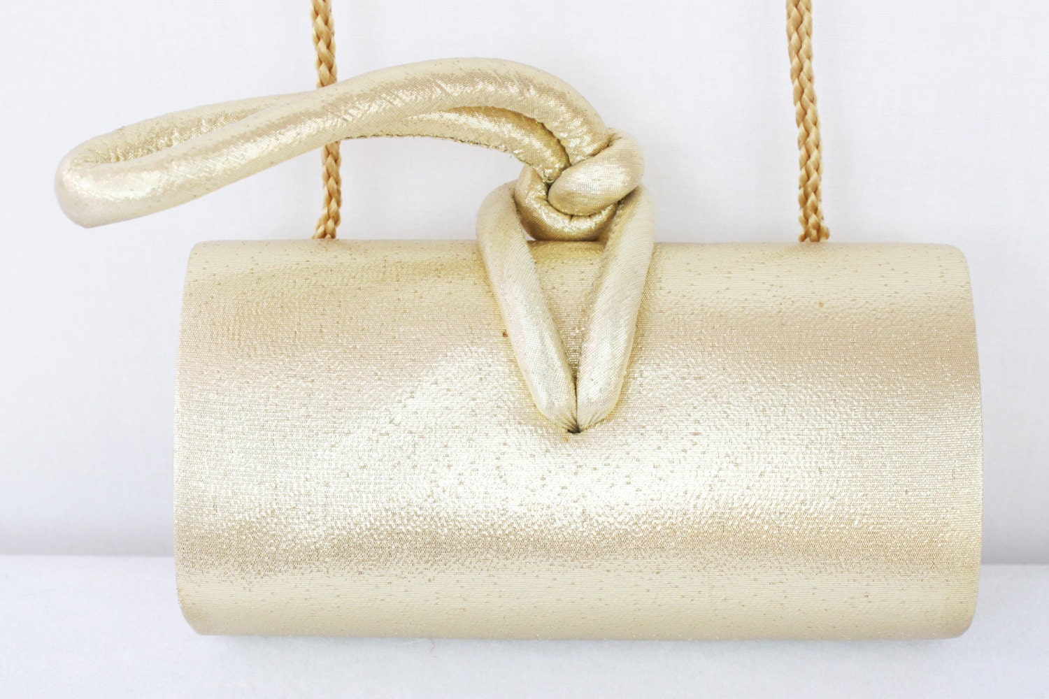 Vintage Gold Clutch 90s Purse Round Gold Lame Metallic 80s 1990s 1980s Eyeglass Case Small Handbag Electro Hip Hop Glam Glitz