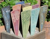 Inspirational Garden Markers For Your Yard & Planters -  A set of 3 pottery garden art pieces