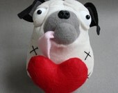 Puddin' Don't  Plush - Puddin Don't have a heart on.  Bean bag style