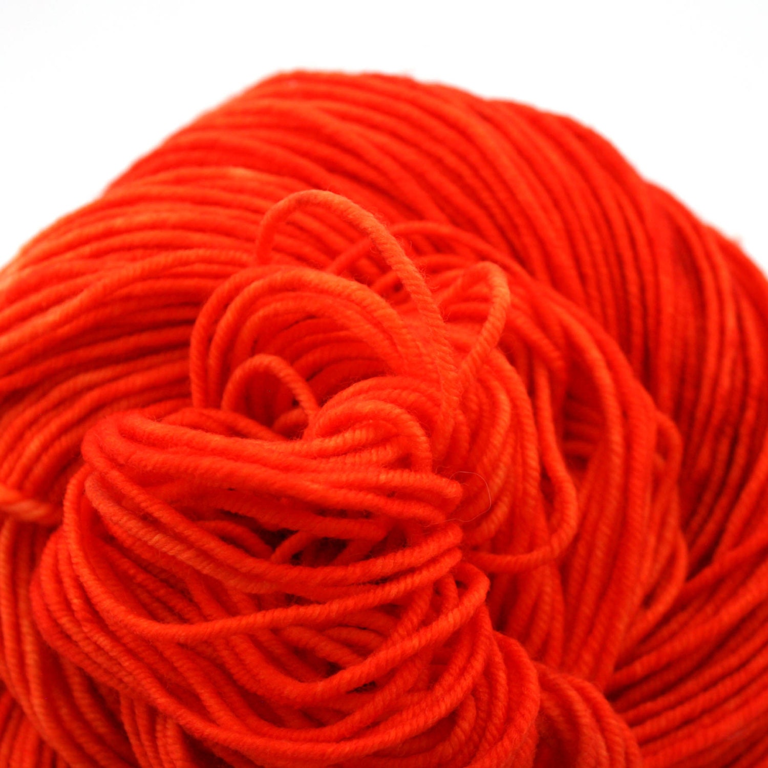 Superwash Merino Hand Painted worsted weight 240 yds Orange Crush