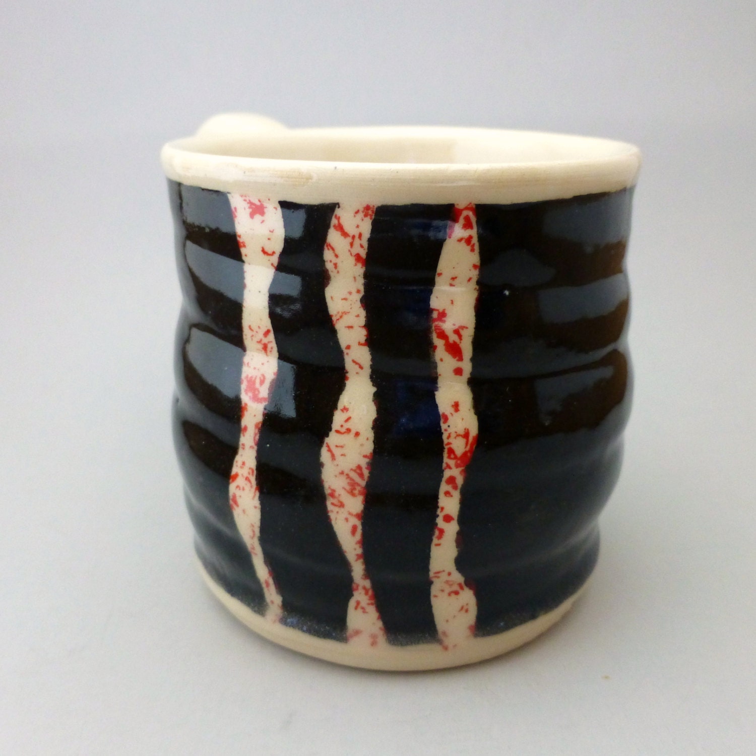 Patterned Striped Black Mug