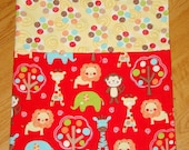 Zoo Animals, Swirls & Polka Dots Standard Size Pillowcase