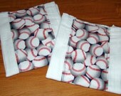 Baseball Burp Cloth/Diaper Set of 2