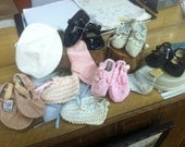 Lot Children's Shoes Booties Ballet Socks Hat Crochet Knitted Patten Leather FREE SHIPPING