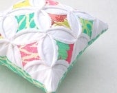 Pincushion Miniature Pillow Cathedral Window Spring House - 5 Inches Square